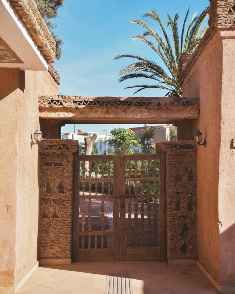 Carved wooden gate in the Medina of Agadir